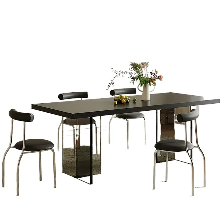 

Acrylic slate dining table, pure black Italian minimalist Internet celebrity small apartment household hanging slate,