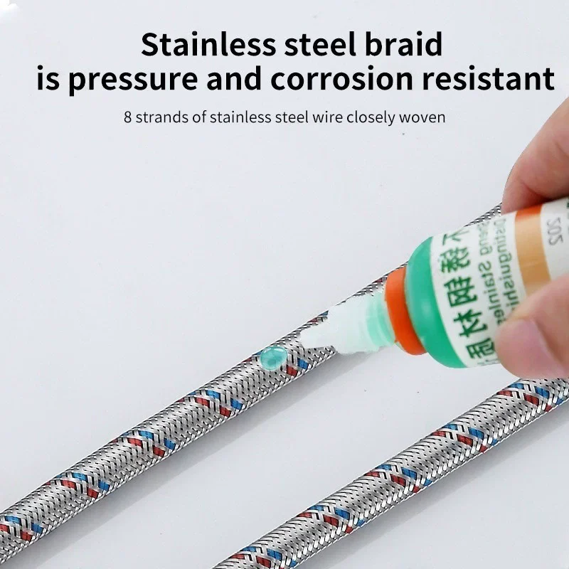 8/16/24/30/40/59/78Inch Stainless Steel Braided Flexible Hose 1/2