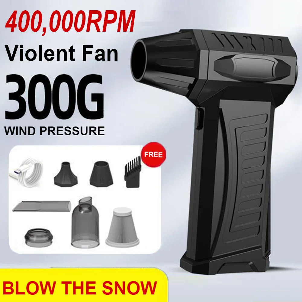 

Mini Turbo Jet Fan 400000RPM Powerful Air Blower Vacuum Dust Cleaner Strong Winds 58m/s Brushless Turbo Jet Blower 20000mAh