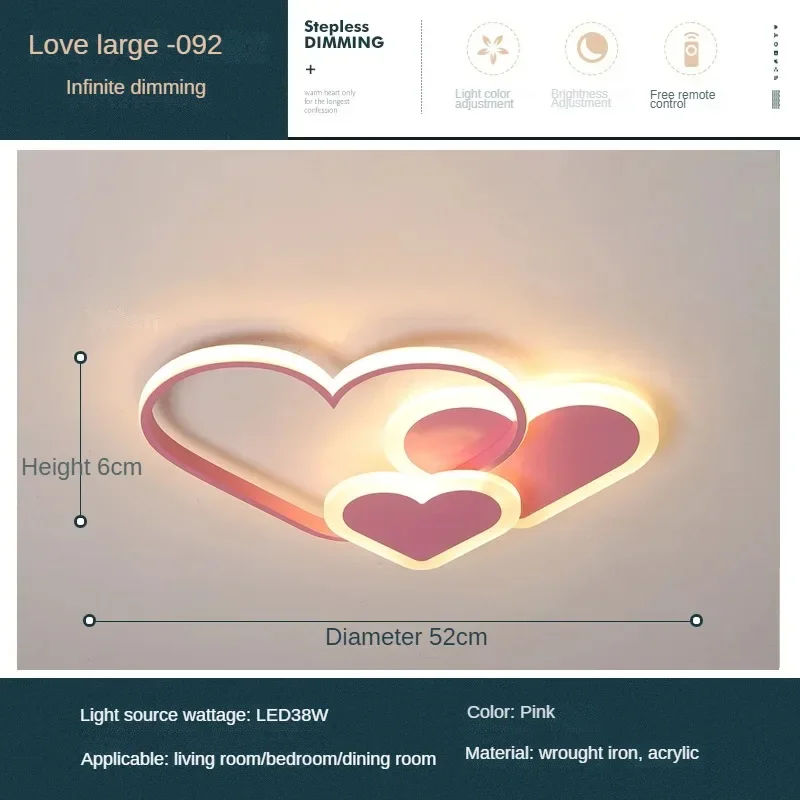 Imagem -06 - Iluminação de Teto Led Simples Nórdica Branco Rosa Amor Estrela Nuvem Lâmpada para Eletrodomésticos para Quarto Decoração de Casa Quarto de Criança