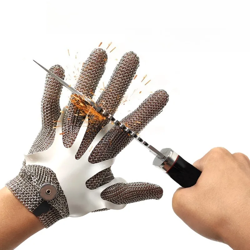 1PC Protective Glove Stainless Steel Mesh Glove Anit-Cut Knife Resistant Chain Mail Protective Glove for Kitchen Butcher Working