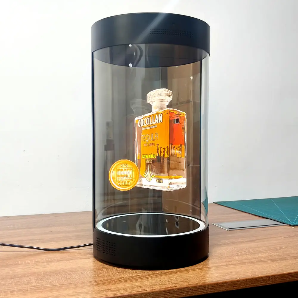 SMX Holographic Aluminum Alloy Cylindrical Projection Screen Plug-and-Play Remote ControlDelivering 3D Visual Effects