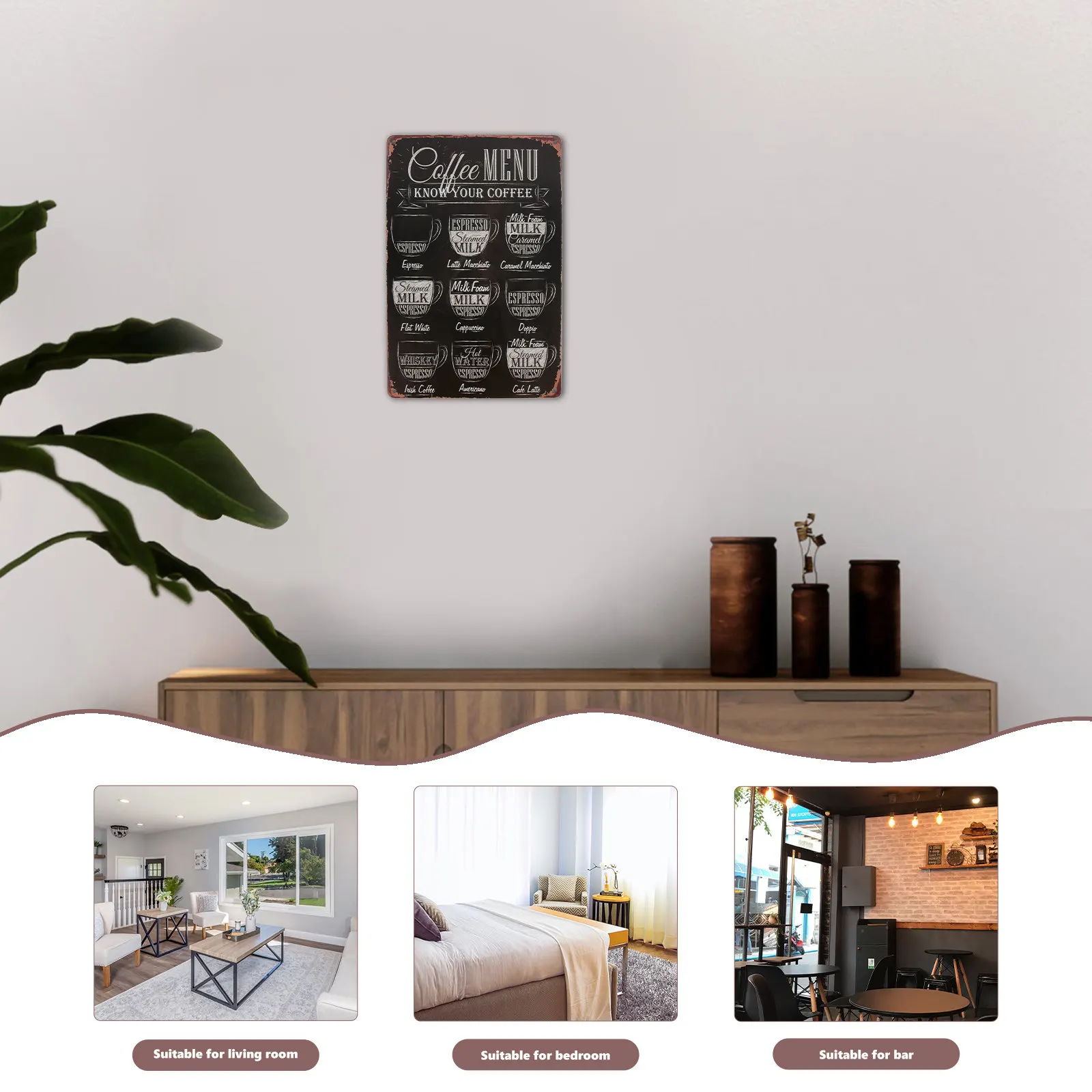 Lightweight Wall Decor Coffee Roast Poster Menu Tin Signs Theme Bean Picture Cafe for Kitchen