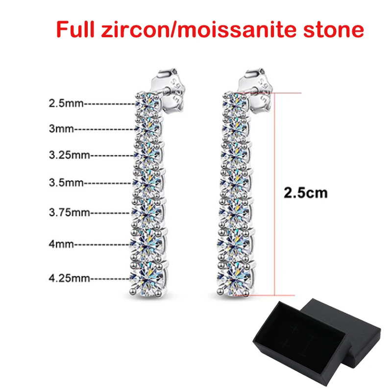 Smyoue D Color Full Moissnaite Drop Earrings for Women Pass Diamond Test 100% 925 Sterling Silver Long Tassel Earrings Wholesale view 6