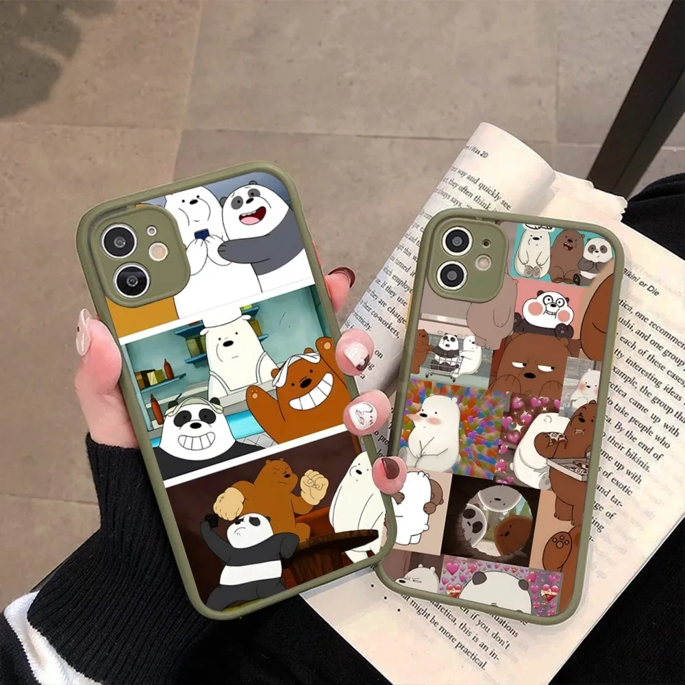 CuteThree L-Little B-Bears Phone Case for iPhone 14 11 12 13 Mini Pro Max 8 7 Plus X XR XS MAX Translucent Matte Cover