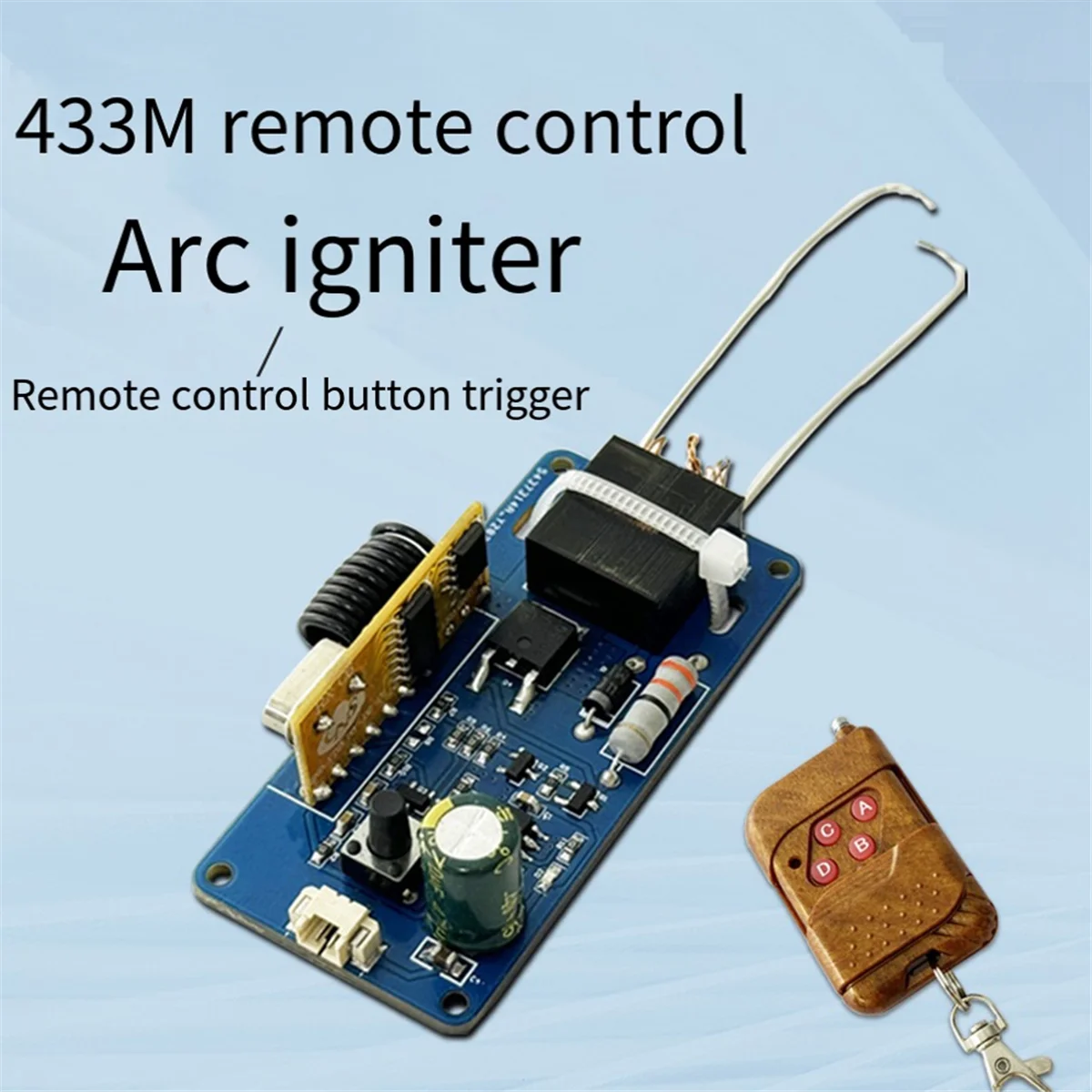 DC3.7V 433M Remote Control ARC Igniter High Voltage Generator Drive Power Supply Remote Control Board with LED Indicator