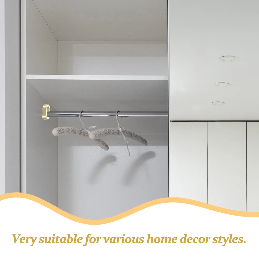 4 قطعة قضيب خزانة دعم قوس أنيق تصميم أنيق دائم مقاومة للصدأ سهلة التركيب يناسب معظم أنماط ديكور المنزل #5