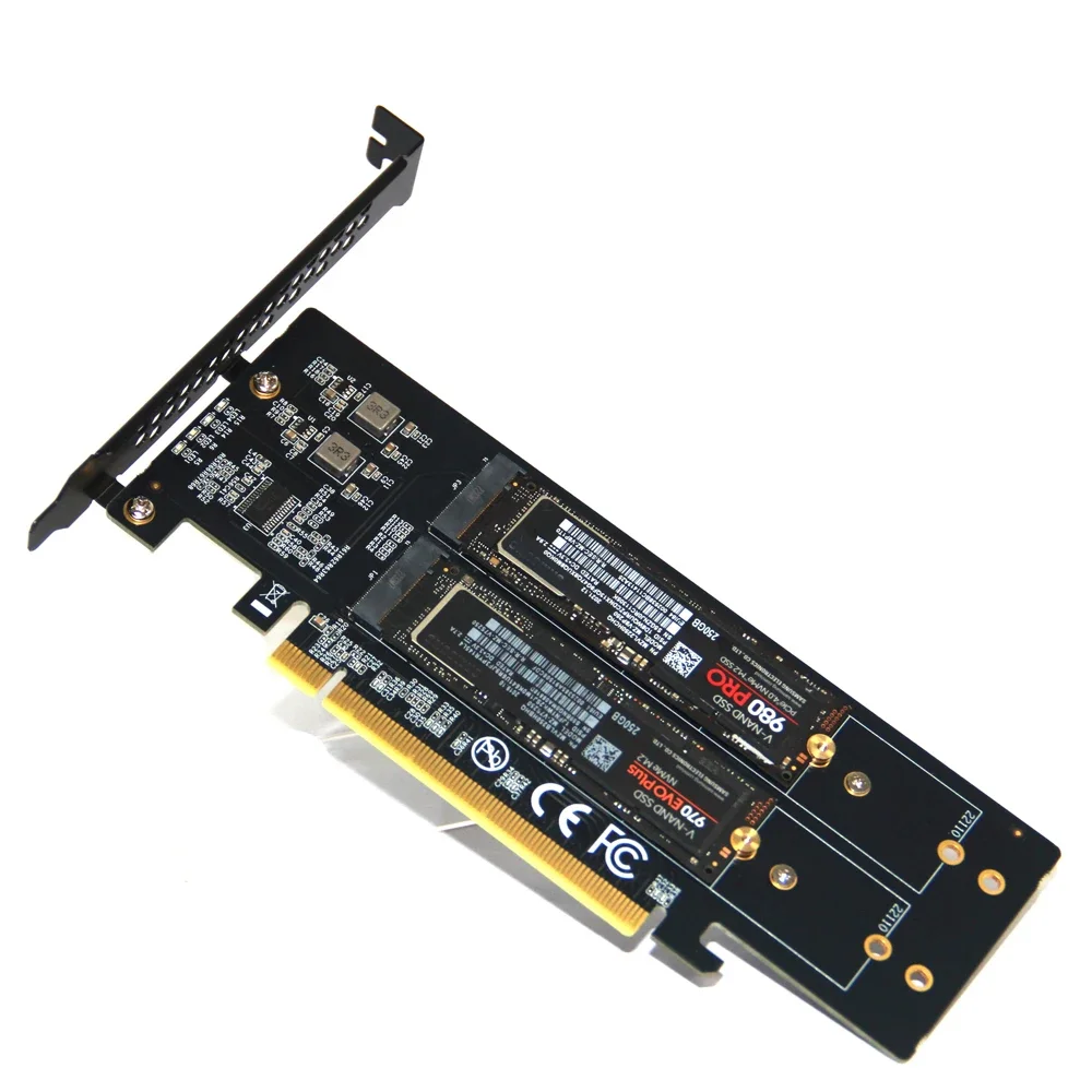 PCle4.0 X16 - 4xNVME M.2 확장 카드 M.2 SSD GEN4 PCIe4.0 PC 메인보드 X1 X4 X8 X16 확장 카드 (2230 2242 2260 2280 호환)