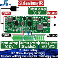 1~10PCS 3S 12V 3A 24W 36W Lithium Battery UPS Module Charging Discharging Automatic Switching Uninterruptible Power Supply Board