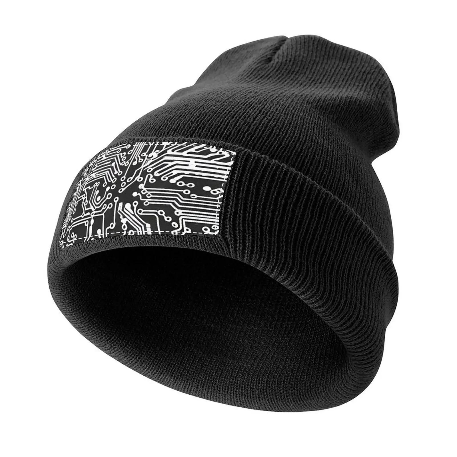 Black Circuit Board Knitted Cap Cosplay Big Size Hat party Hat Men Caps Women's