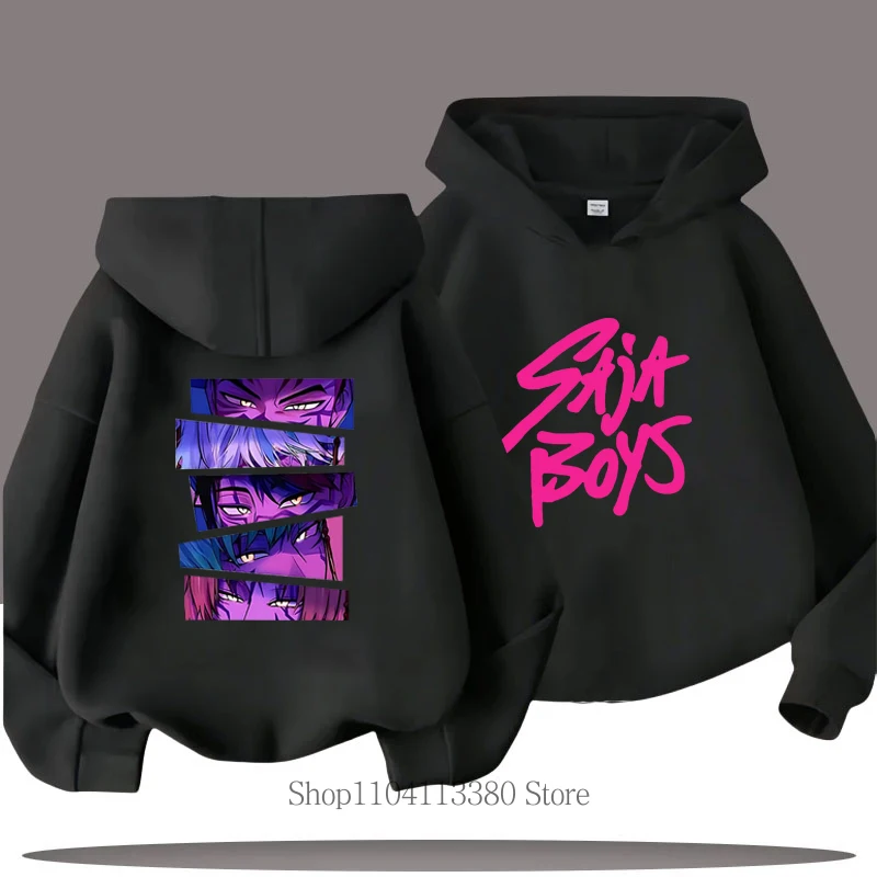 Vêtements pour enfants Saja garçons k-pop chasseur de démons sweat à capuche imprimé automne hiver mode décontracté drôle polaire enfants pull sweats