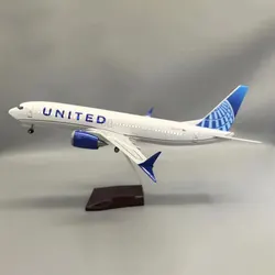 New 737Max United Airlines 47CM Scale Airplane Model Plane Model With Landing Kits To Build For Ornaments Home Desk Accessories