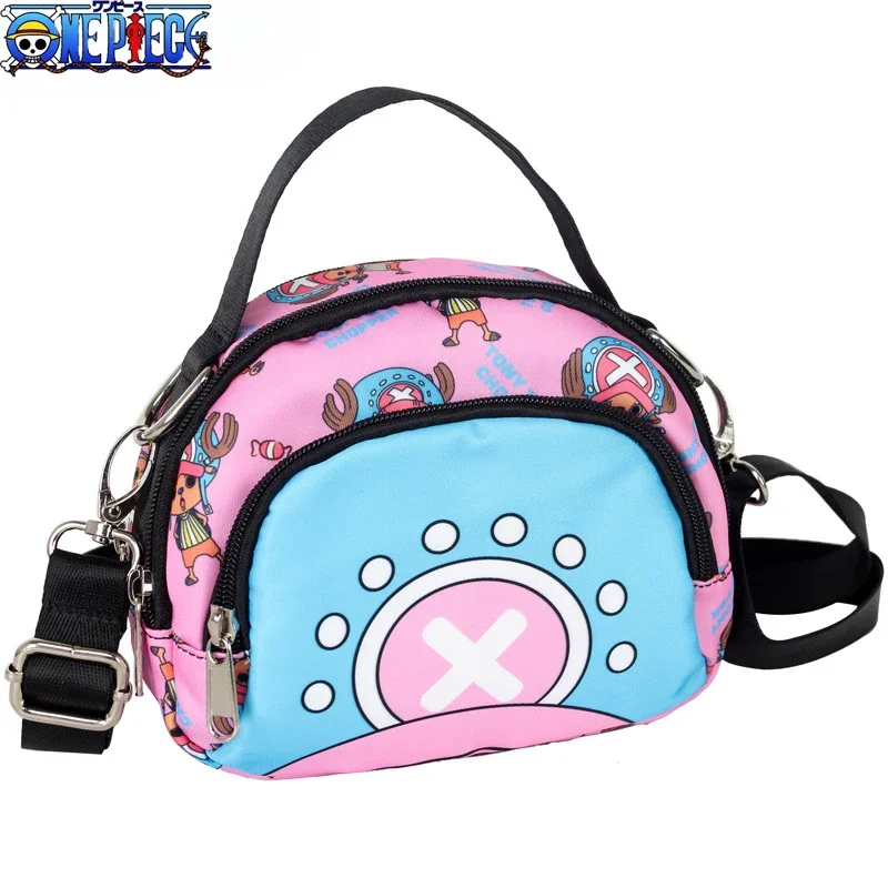 Kawaii One Piece Satchel Anime Figures Chopper Shoulder Boys Crossbody Bags Girls Canvas Travel Sport Bag Children Gift Ornament