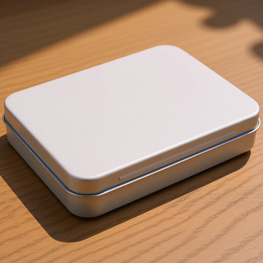 

Rectangular Metal Tinplate Box Smooth Surface Hinged Lid Storage Container Small Tinplate Tin Can Tin Box with Lid