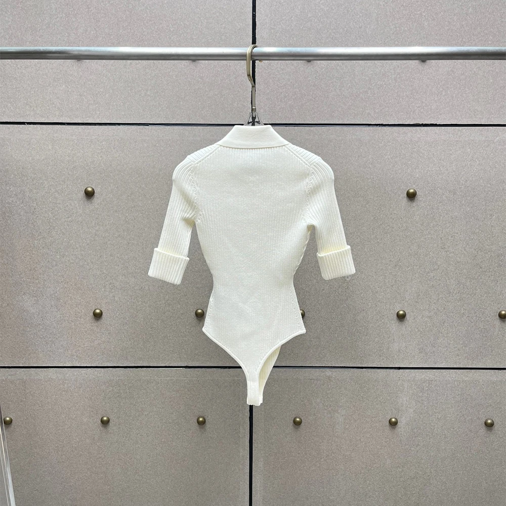 

Женская футболка с воротником из искусственного шелка Y2K, минималистичный элегантный пригородный комбинезон с короткими рукавами, вязаный топ, новинка осени/зимы 2023 г.