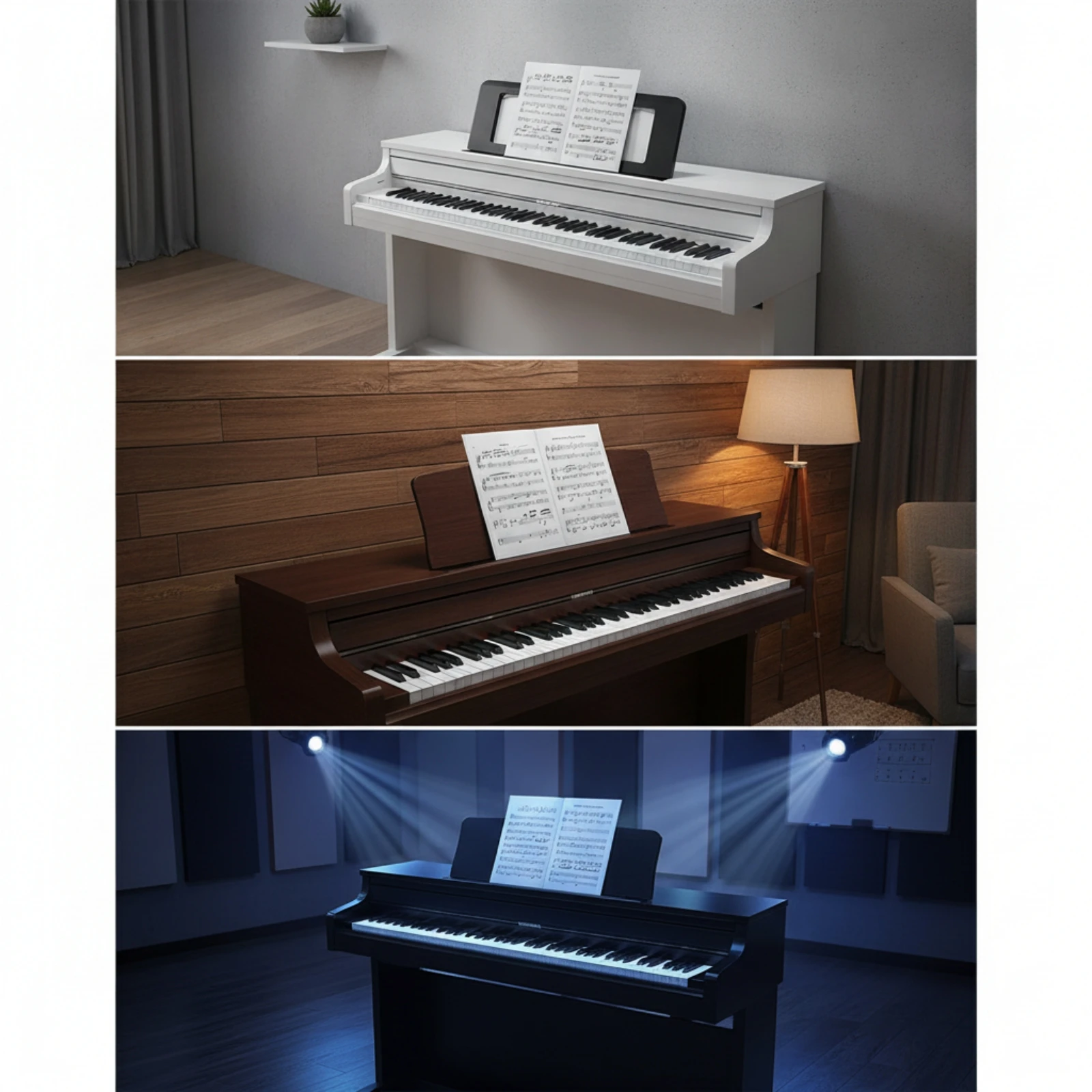 Digital Piano Music Rest Compact Keyboard Music Stand Large Low-Profile for Pianists, Home Studios, Practice Rooms