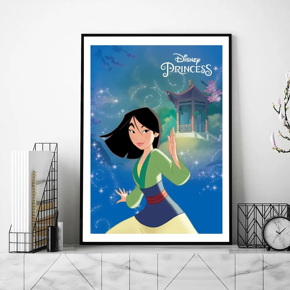 Disney Cartroon Mulan Movie Poster Gallery Prints Self Adhesive Home Decor Decoration Wall Decals Living Room Sticker