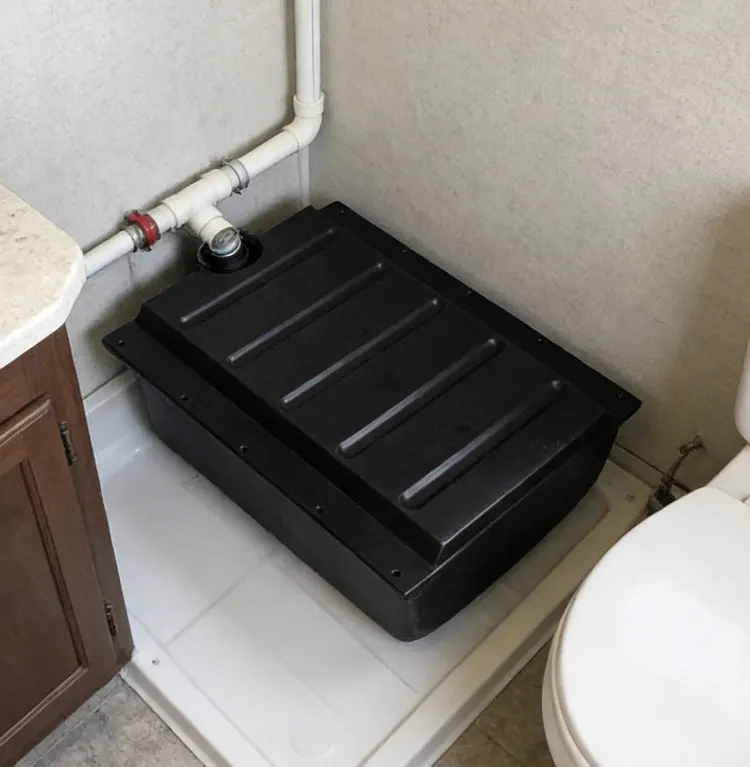 

High Quality Food Grade Plastic 35L 5mm Thick Wall Black RV Fresh Water Tank With Anti Acid & Alkali For Trailer