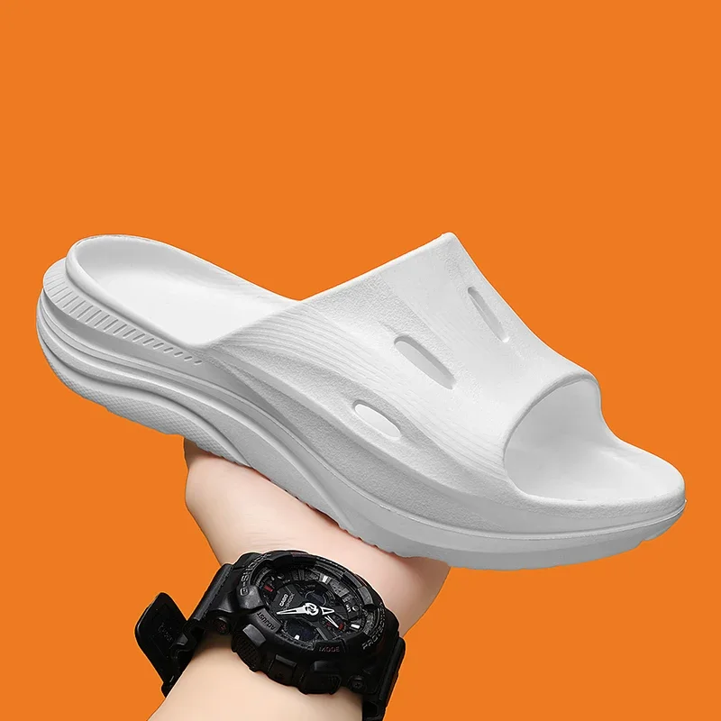 الأولاد موضة صنادل أرضية رياضية غير رسمية 2024 في الهواء الطلق عدم الانزلاق نعال شاطئ الرجال الوجه يتخبط صنادل الحمام