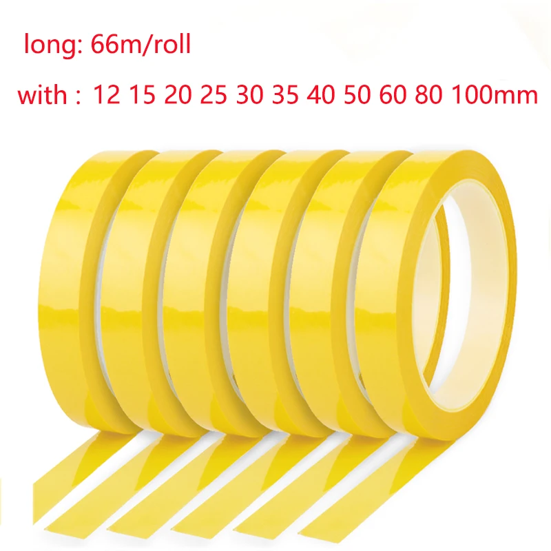 66m/roll PET Tape Mylar Tape 12-80mm with Adhesive for High Temperature Insulation and Protection Tape for Electronic Components