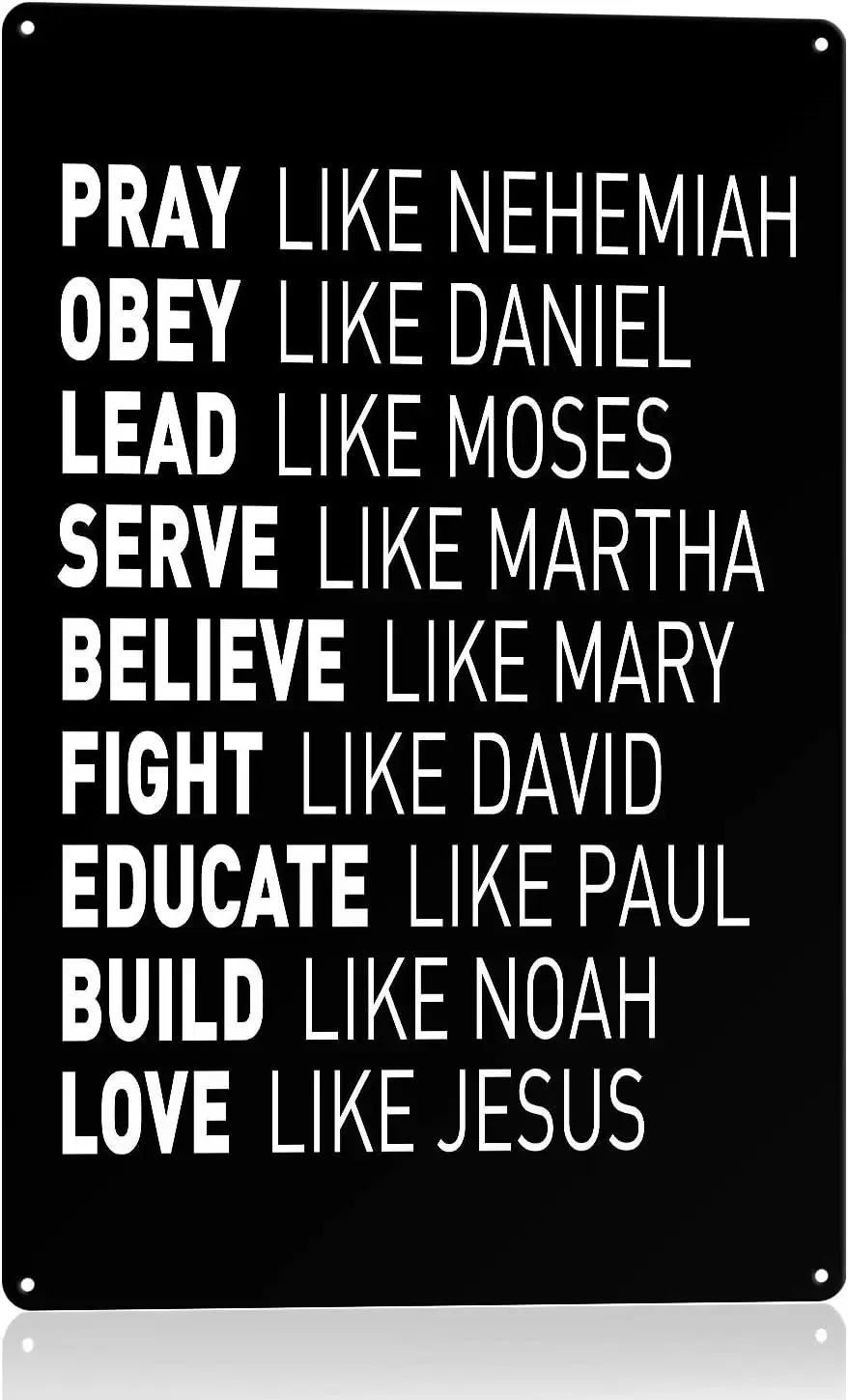 نماذج الدور الروحي الفائق من BEKUGART - لوحة فنية جدارية معدنية لآية الكتاب المقدس - صلوا مثل Nehemiah مثل دانيال - ملهمة مسيحية ملهمة