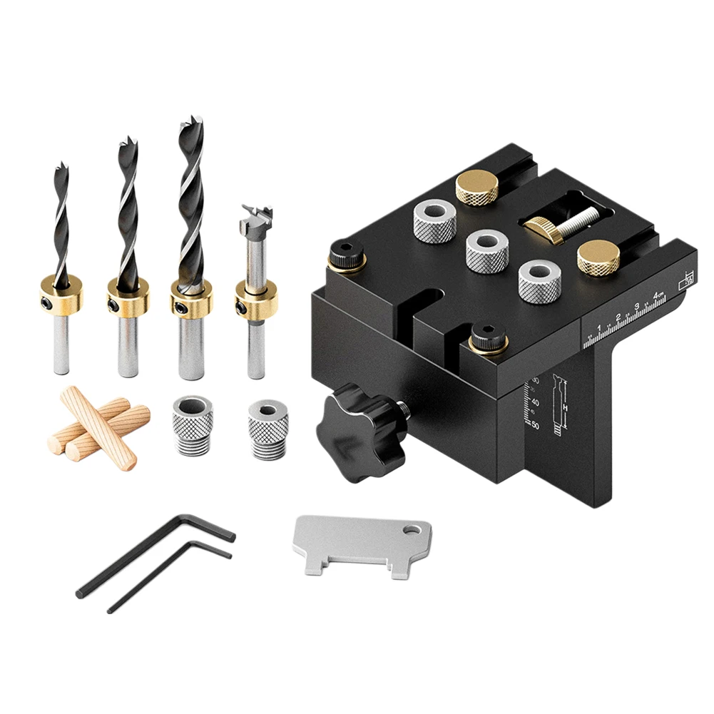 

DIY Projects Pocket Hole Jig Kit Drill Guide Kit Aircraft-grade Aluminum Compact Size Customer Support Easy Transport