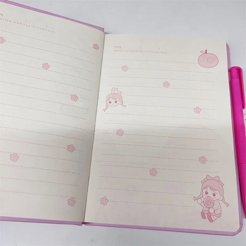 Sanrio Notebook Set with Password Lock My Melody Kuromi Cartoon Writing Book Cute Journal for Students Birthday Gifts