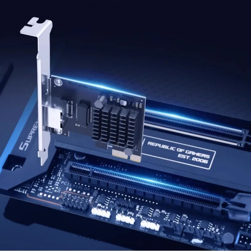 

Lan Card DTECH RJ45 PCI-Ex4x8 10/100/1000/2500 Мбит/с Realtek 8125b Чип PCI-E до 2,5-гигабитной сетевой карты