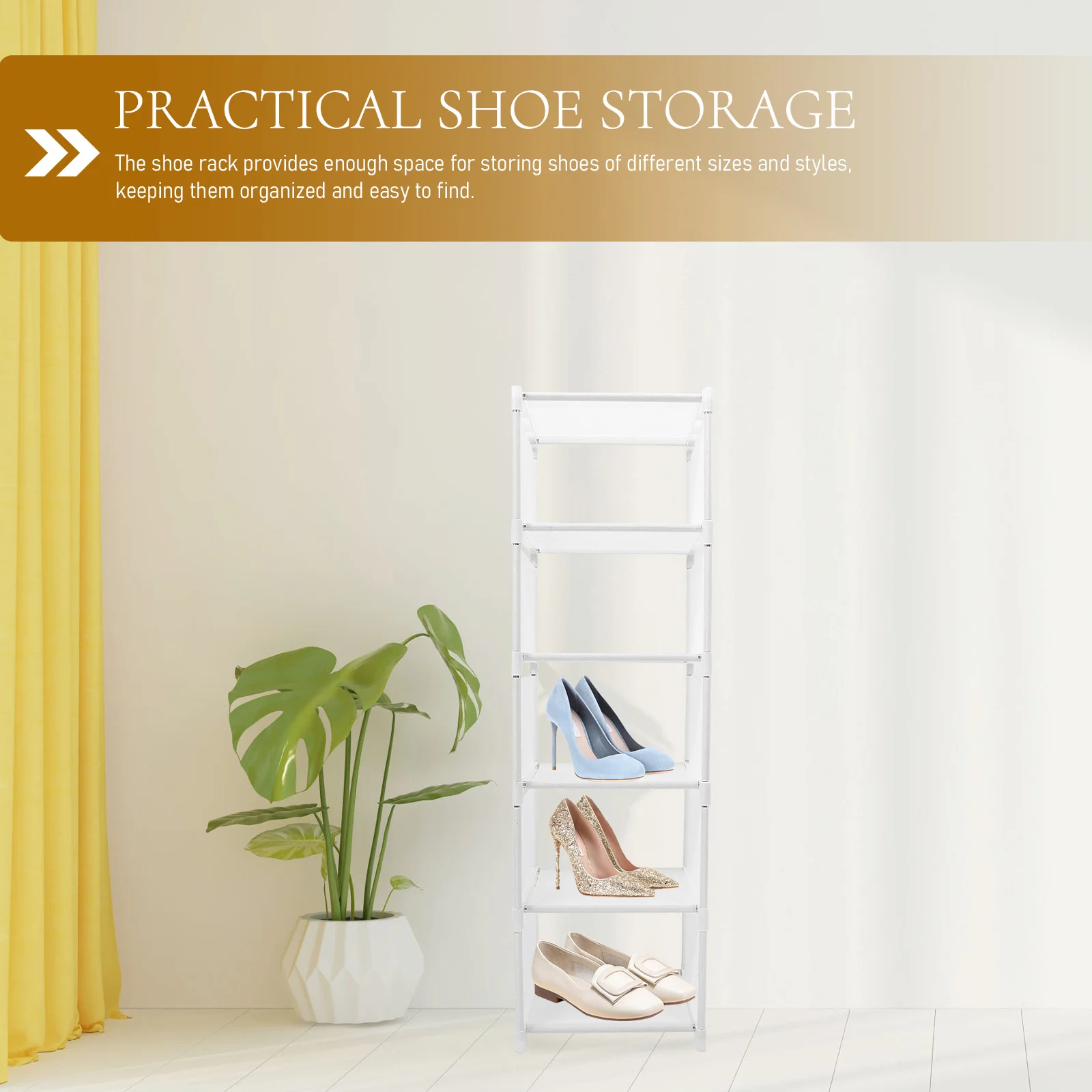 

Folding Shoe 8 Layers White Freestanding Space Saving Storage Shelves Home Organizer Corner Shoe Shelf Large Capacity