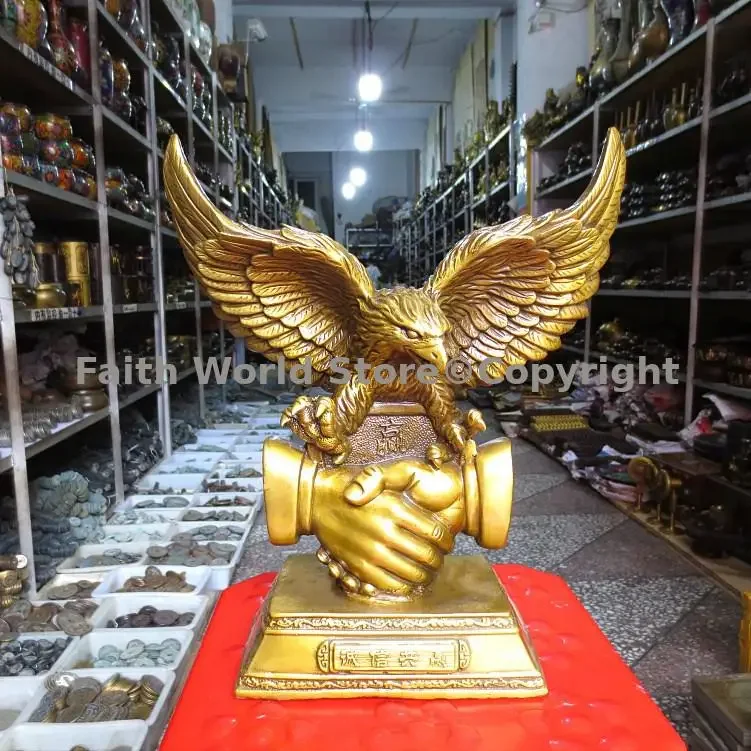 

TOP ART HOME Декор офисной компании Рекрутание богатства деньги приносить удачу Медь бронза Успех Орел талисман орнамент Скульптура