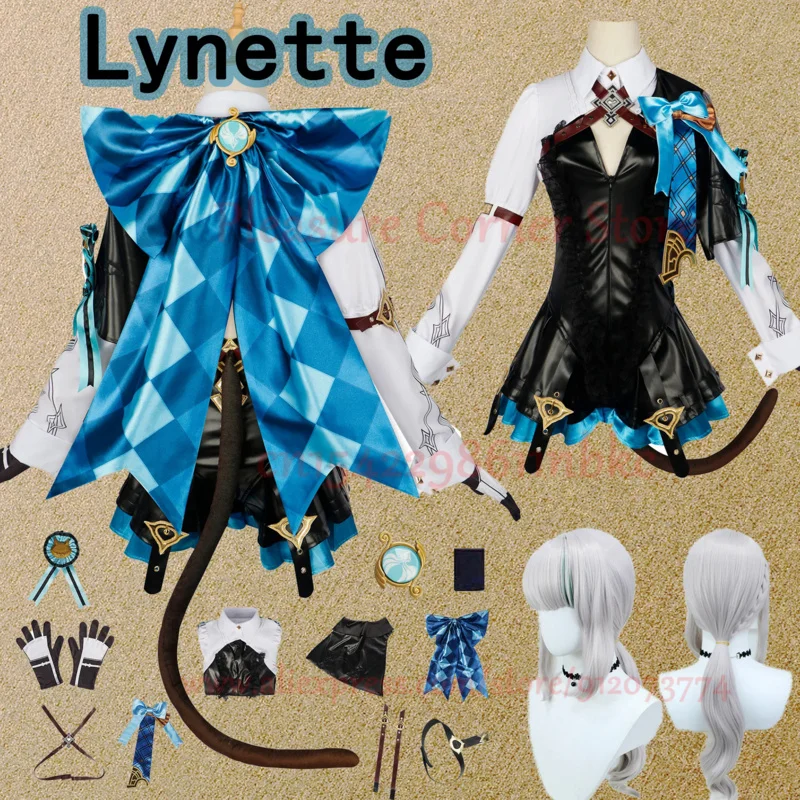 

Lyney Cosplay Costume Genshin Impact Lynette Cosplay Costume Wig Fontaine Leather Cosplay Costume Dress Outfit Magician