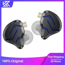 KZ-ZSN Pro 2 In Ear Metal Fones De Ouvido, HiFi Bass Headphone, Monitor Earbuds, Esporte Headset, 1BA + 1DD Tecn