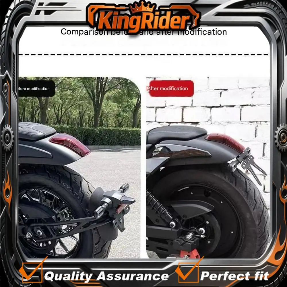 

Suitable for VOGE CU525 retro short tail rear license plate holder repositioning, turn signal stainless steel bracket