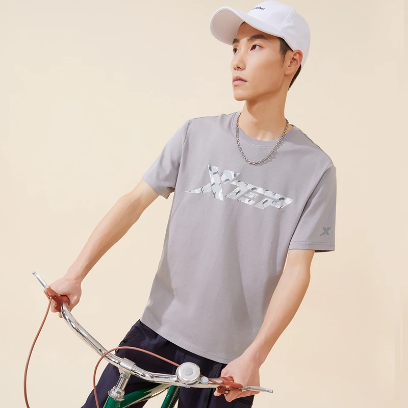 Xtep Short Sleeve Knitted Shirt For Men 2023 Summer Fashion Sweatshirt Comfortable Soft Street Style Tops 877229010251