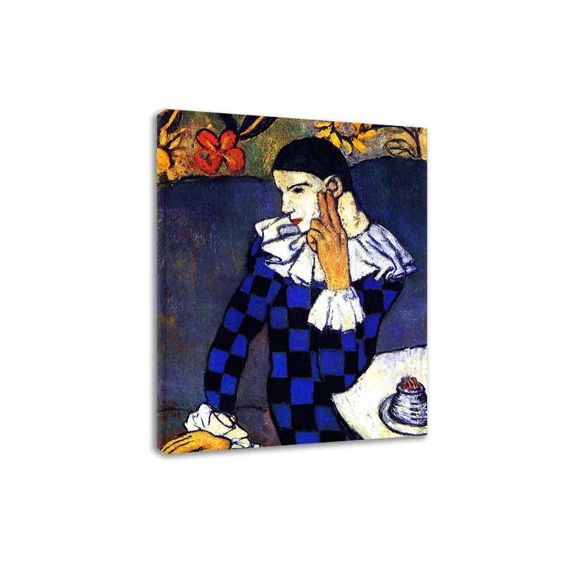 Pablo Picasso《Leaning Harlequin》Oil Painting Reproduction Artwork Canvas Print Picture Modern Wall Art Home Decora