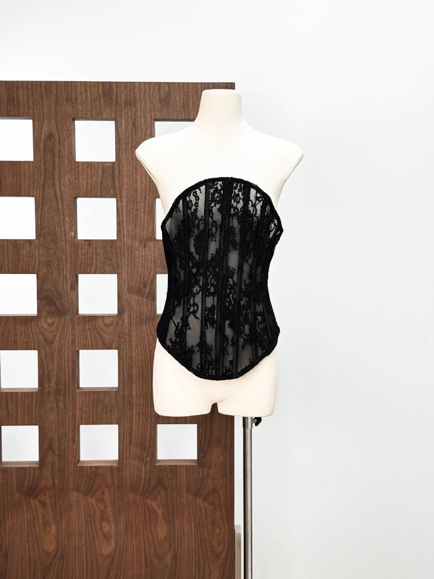 

New Fashion Black Print Ruched Strappy Women's Tops Black Lace Backless Design Clothes Night Club Show Wear Party Bar Vest