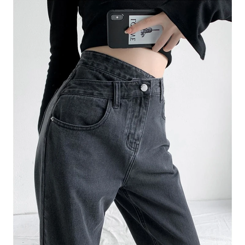 Women's jeans 2023 vintage trend women clothes high waist pants y2k streetwear fashion korean baggy female straight