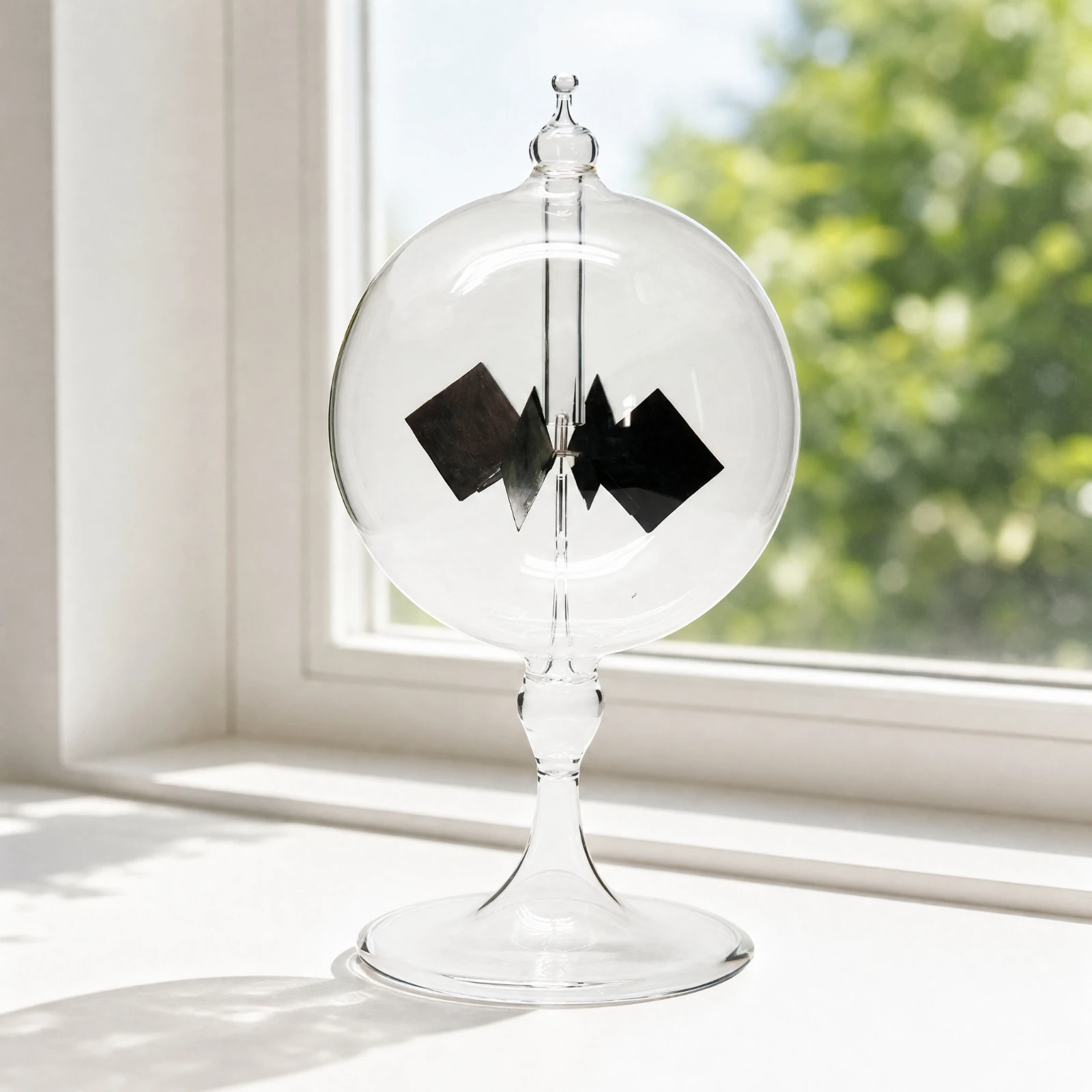 Light Mill Transparent Vacuum Chamber Light Mill Desktop Display Ornament for Children, Classroom Demonstrations