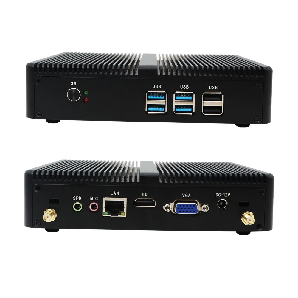 Fanless MINI PC Intel Core i3 8130U/8145U DDR4 Mini Computer Windows10 HD VGA WiFi Gigabit Ethernet 6*USB Office Computers