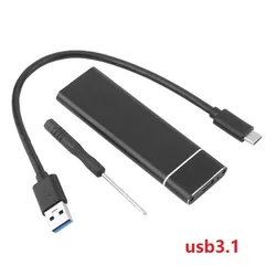Aluminum Alloy M.2 HDD Enclosure Case Hard Drive Box B-KEY External Hard Drive Box USB C Interface Support SATA & NVME Protocol