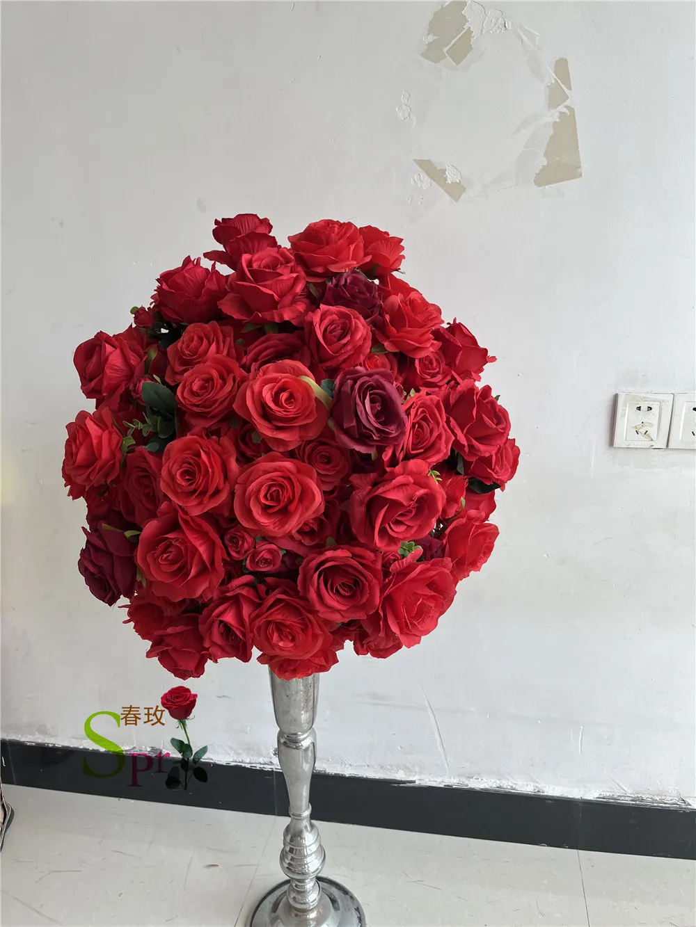 

SPRCustom Artificial Peony Rose Flower Ball Arrangement Garland Decorative Stand Wedding Table Centerpiece Flower Ball