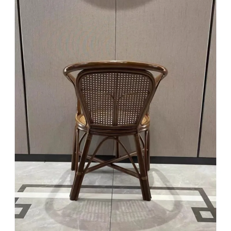

Natural rattan chair Adult small chair, leisure chair Back chair Household dining suitable for bedrooms and living rooms