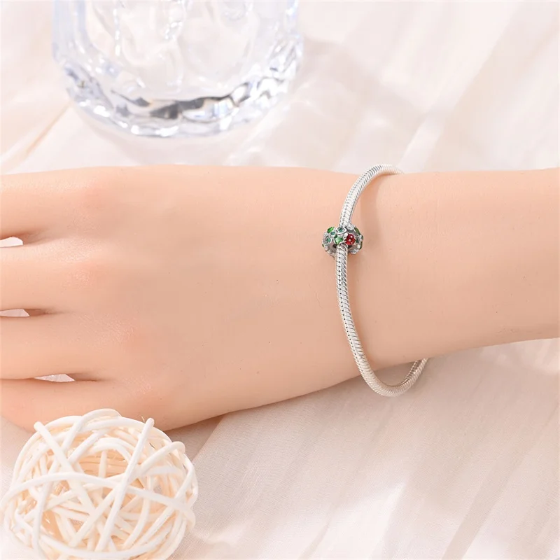 New In Silver Color Green Series-Four-Leaf Clover Pendant Fit Pan Bracelet DIY Charm Woman Jewelry Hot Sale