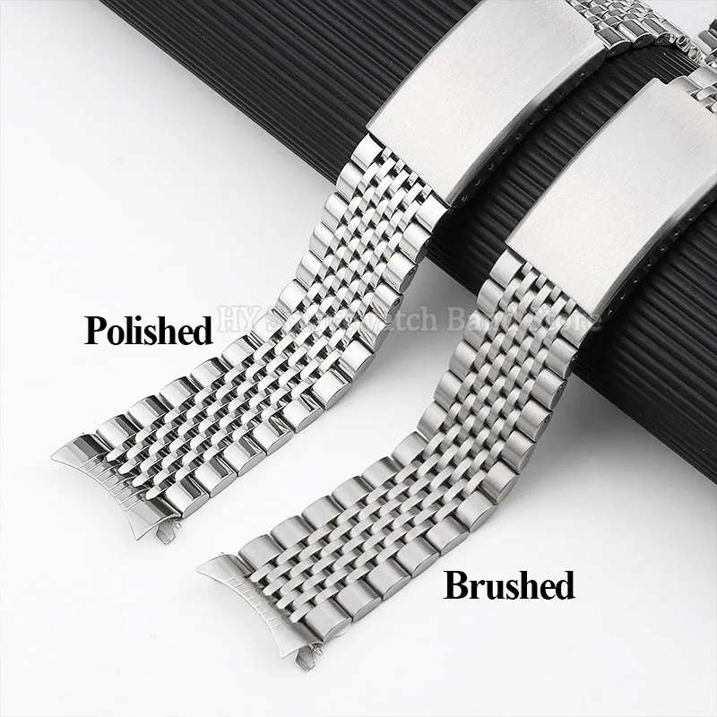 18mm 20mm 22mm cinturino per orologio in acciaio inossidabile per Seiko per Omega cinturino con estremità curva da uomo braccialetto sportivo di ricambio chiusura pieghevole