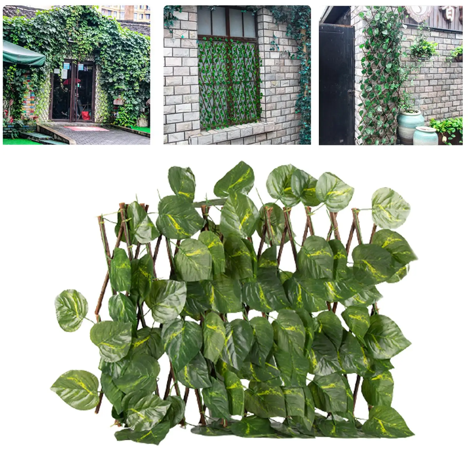 Flexible Garden Fence Expandable Wooden Trellis Privacy Divider Outdoor Wall Panel for Balcony Gardening