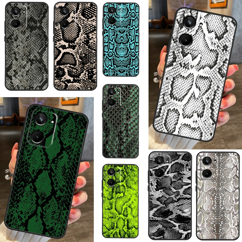 Snake Skin Print For Realme 10 8 9 Pro Plus C11 C15 C30 C31 C33 C35 C55 C21Y C25Y GT Neo 5 2 3 3T GT3 Case