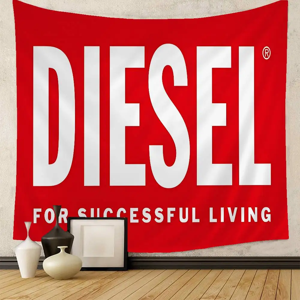 D-DIESEL Logo Hanging Bohemian Tapestry Hanging Tarot Hippie Wall Rugs Dorm Japanese Tapestry