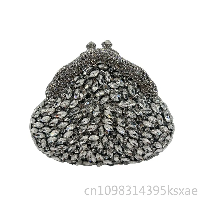 Clutch Bag Embellished with Luxury Crystal Rhinestones for Evening Wedding Banquet Party Gala Cocktail