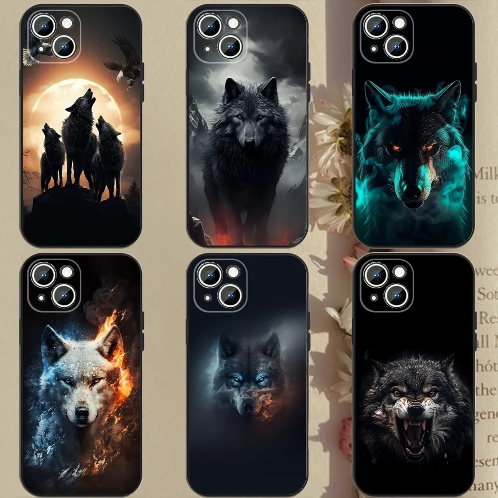 The Wolf Phone Case Phone Case For Apple iPhone 15,14,13,12,11,XS,XR,X,8,7,Pro,Max,Plus,mini Silicone Black Cover