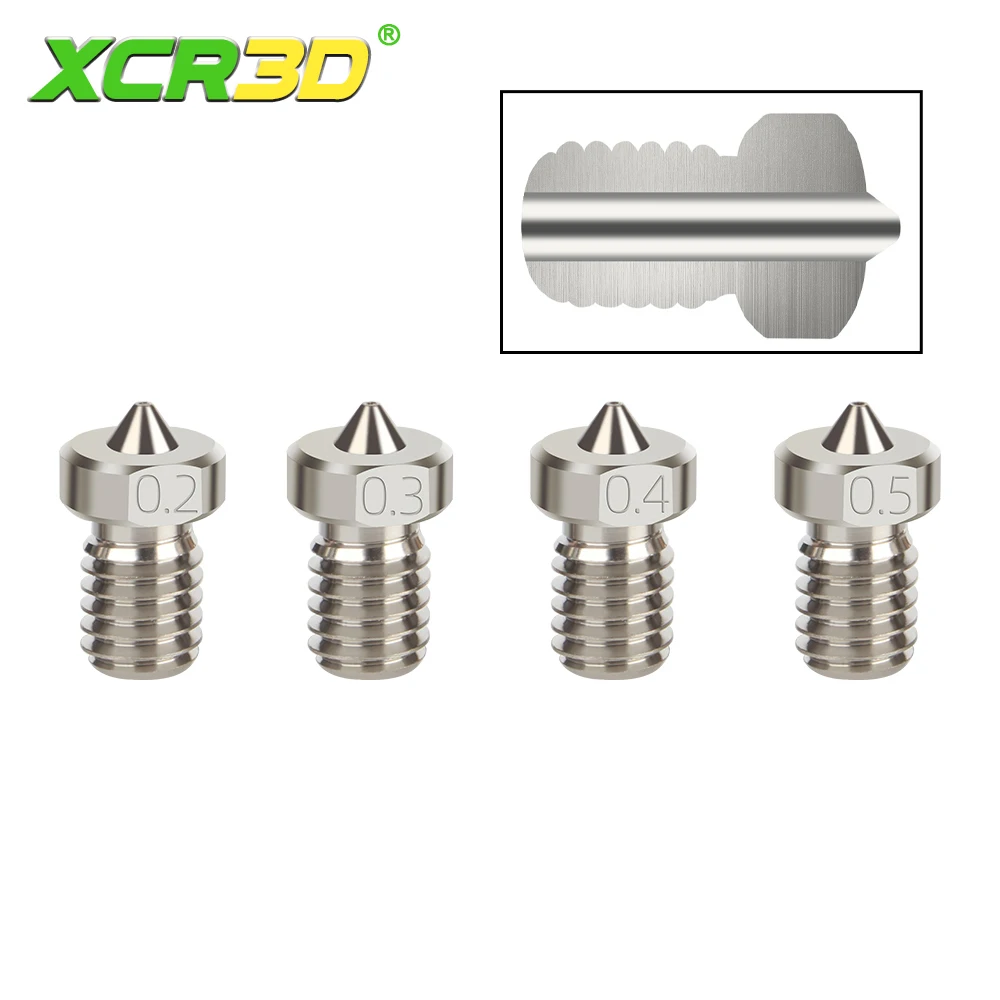 XCR3D TC4 wytłaczarka o wysokiej wytrzymałości E3DV6 ze stopu tytanu M6 gwintowana dysza żarowa 1.75mm do CR10 akcesoria do drukarek 3D